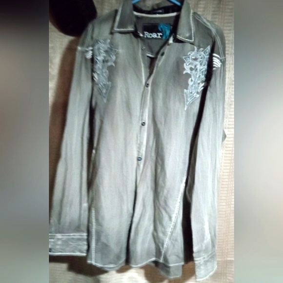 Men's Long Sleeve Embroidered Shirt. Big & Talll Sz XXL - Picture 1 of 6